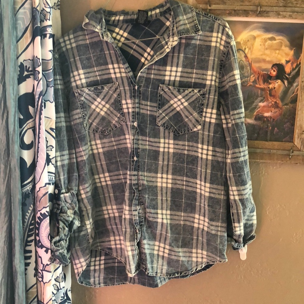Jean looking button up shirt